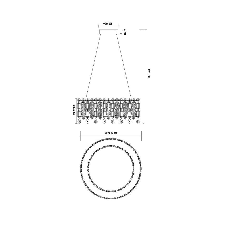 Globo - lustru LED reglabil pe cablu LED/58W/230V 2700-6000K + telecomandă