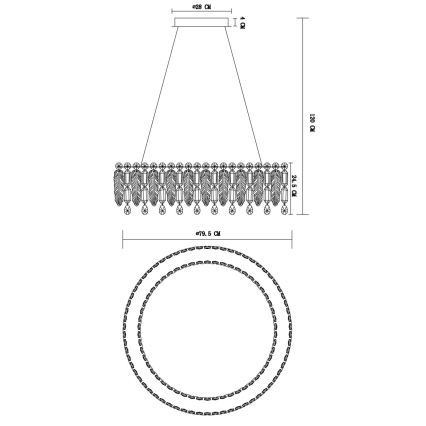 Globo - Lustra LED dimabilă suspendată pe cablu LED/78W/230V 2700-6000K + telecomandă