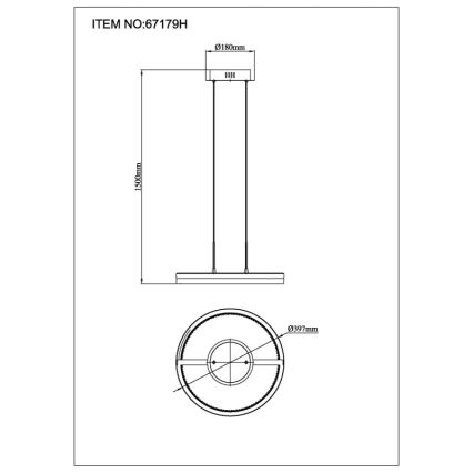 Globo - Lustră LED suspendată pe cablu LED/40W/230V 3000/4000/6000K diam. 39,7 cm