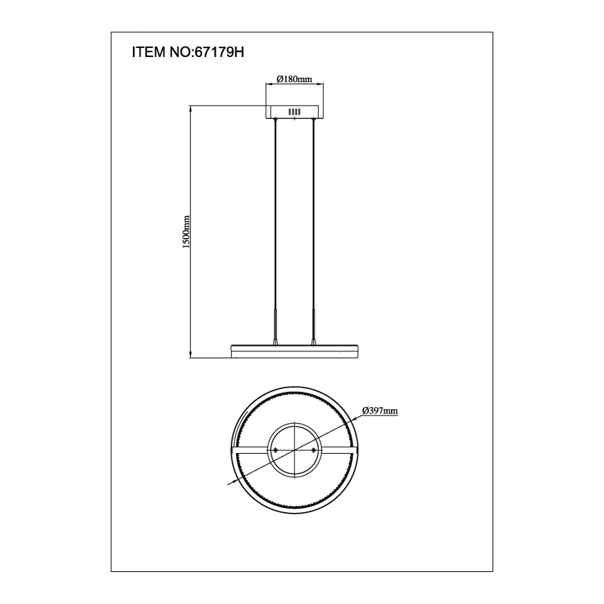 Globo - Lustră LED suspendată pe cablu LED/40W/230V 3000/4000/6000K diam. 39,7 cm