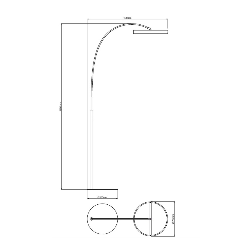 Globo - Lampă de podea reglabilă cu control tactil LED/24W/230V 3000/4000/6000K