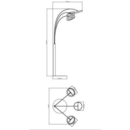 Globo - Lampă de podea LED dimabilă cu control tactil LED/48W/230V 3000/4000/6000K