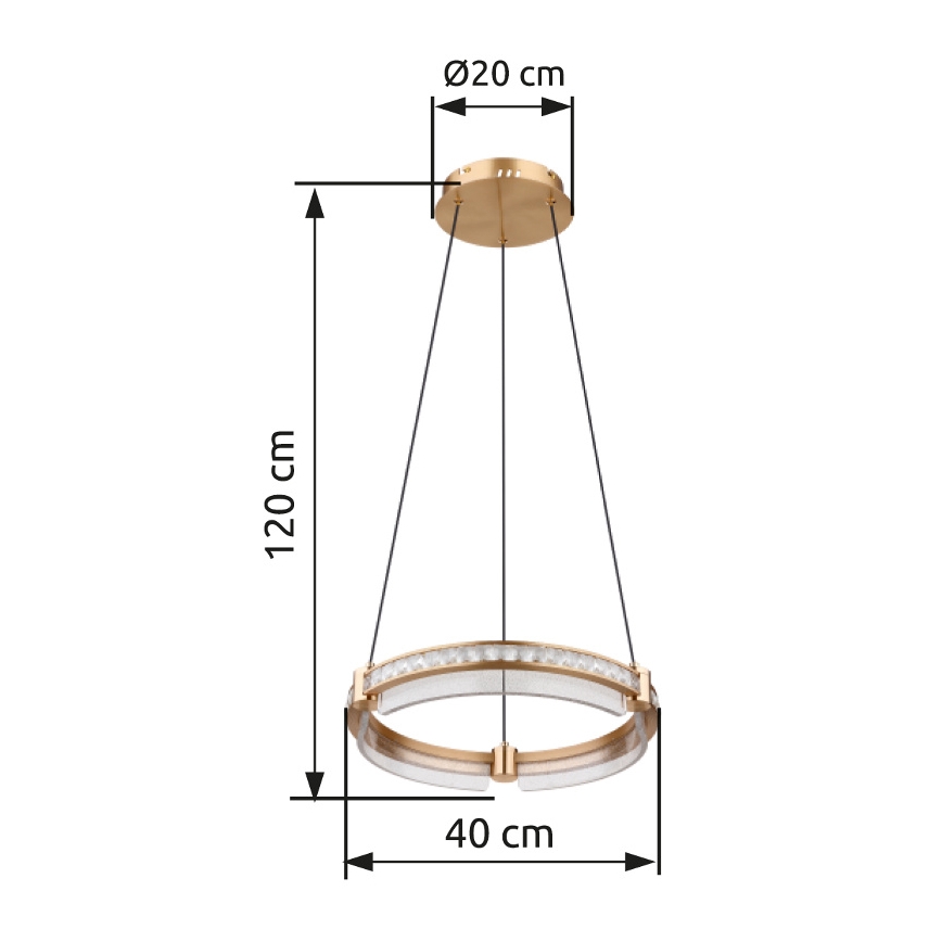 Globo - Candelabru cu cristale LED reglabil pe cablu LED/36W/230V 2700K-6000K + telecomandă