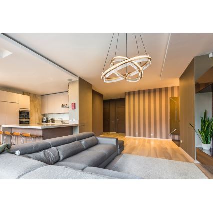 Globo - Candelabru cu cristale LED reglabil pe cablu LED/78W/230V 2700K-6000K + telecomandă