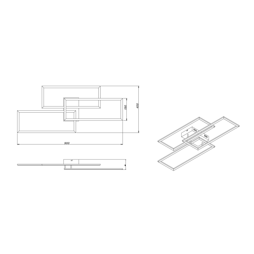 Globo - Lustra LED cu montaj pe tavan, reglabilă, LED/58W/230V 3000-6000K + telecomandă