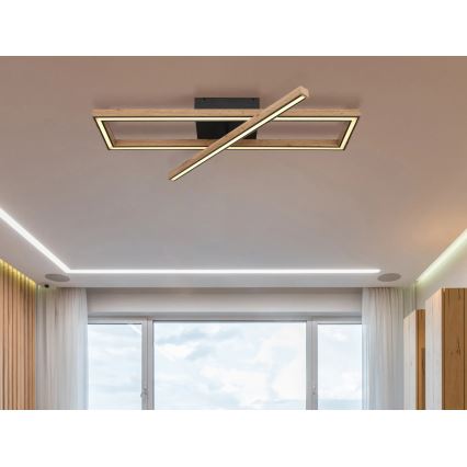 Globo 67287D1 - Plafonieră LED Mandera, 36 W, 230 V, 20 x 80 cm, maro