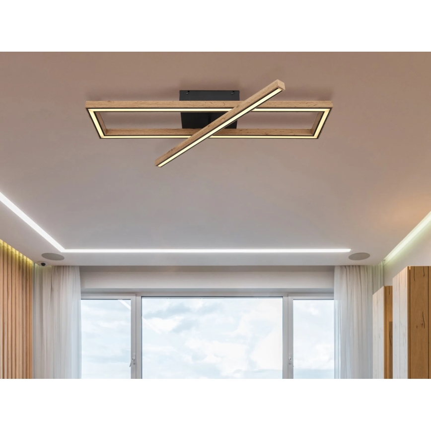 Globo 67287D1 - Plafonieră LED Mandera, 36 W, 230 V, 20 x 80 cm, maro