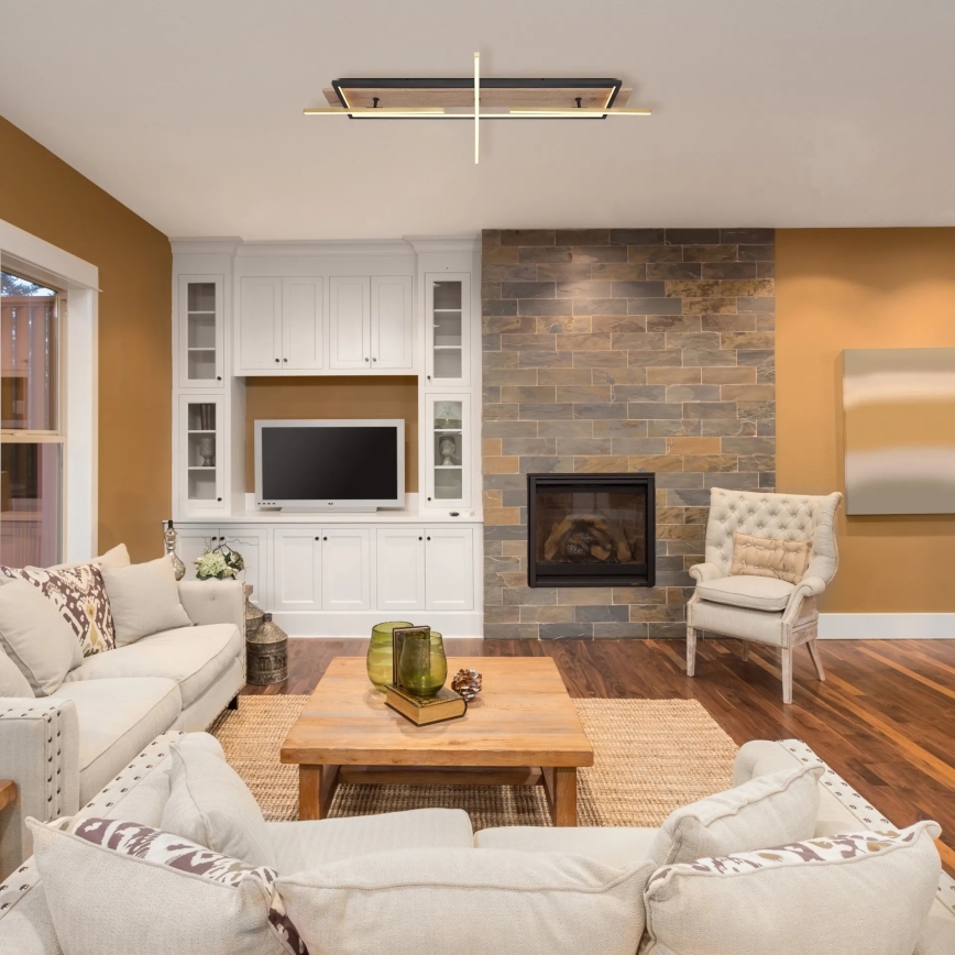 Globo 67296D2 - Plafonieră LED BEATRIX, 48W, 230V, 60,5 x 100 cm, maro