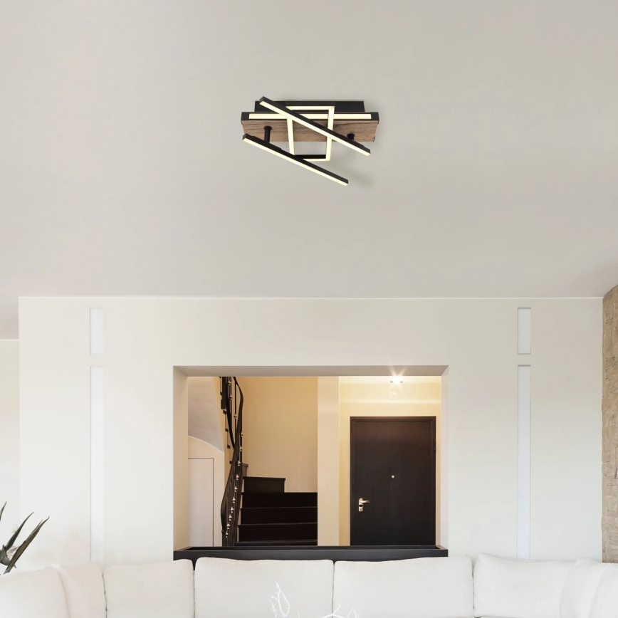 Globo 67299D2 - Plafonieră LED COLLI, 30 W, 230 V, 46 x 68 cm, maro/negru