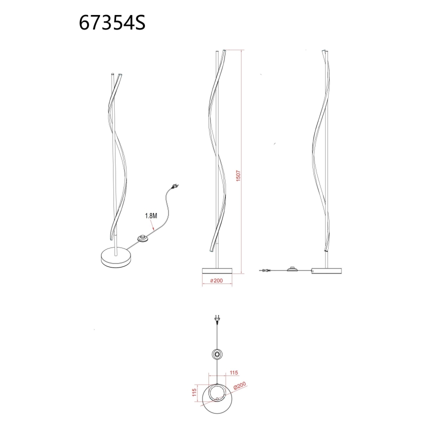 Lampadar LED Globo, 30W, 230V, 3000K