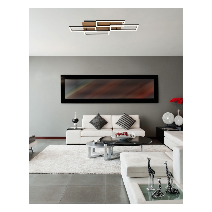 Globo - Plafonieră LED dimabilă LED/40W/230V 2700-6500K 32,5x87,5 cm maro/negru + telecomandă