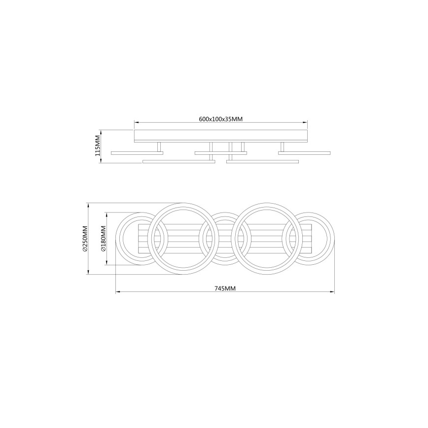 Globo - Plafonieră LED LED/34W/230V 3000/4200/600K 25x74,5 cm