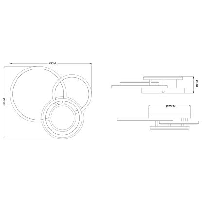 Globo - Plafonieră LED/40W/230V 3000K 49x39 cm