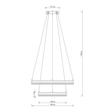 Globo - Corp de iluminat LED dimabil suspendat pe cablu LED/60W/230V 2700-6000K + telecomandă