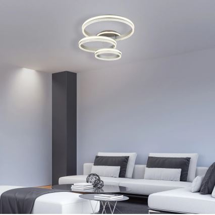 Globo - Plafonieră LED dimabilă LED/72W/230V 2700-6000K argintie + telecomandă