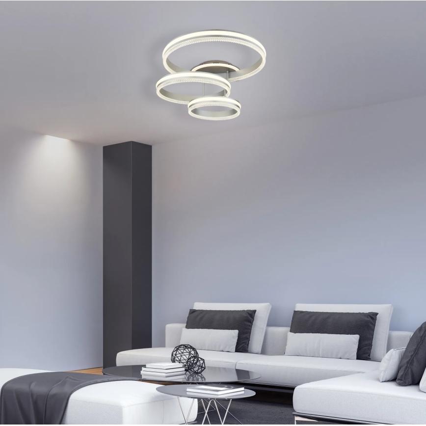 Globo - Plafonieră LED dimabilă LED/72W/230V 2700-6000K argintie + telecomandă