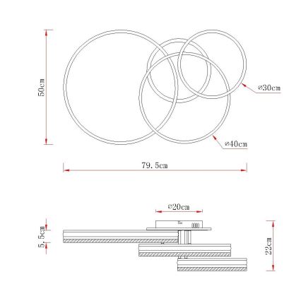 Globo - Plafonieră LED dimabilă LED/72W/230V 2700-6000K argintie + telecomandă