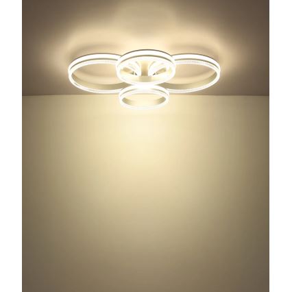 Globo - Lampă de tavan LED dimabilă, 90W/230V, 2700-6000K, argintie, cu telecomandă