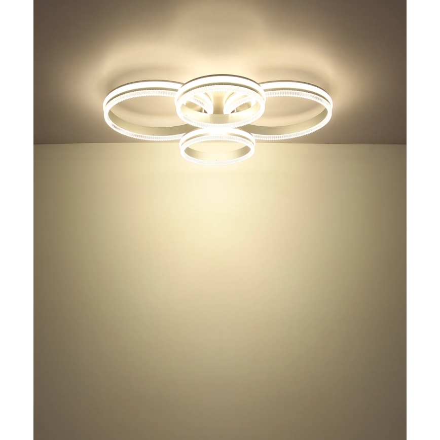 Globo - Lampă de tavan LED dimabilă, 90W/230V, 2700-6000K, argintie, cu telecomandă