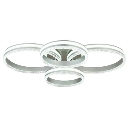 Globo - Lampă de tavan LED dimabilă, 90W/230V, 2700-6000K, argintie, cu telecomandă