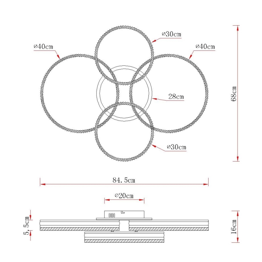 Globo - Lampă de tavan LED dimabilă, 90W/230V, 2700-6000K, argintie, cu telecomandă