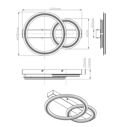 Globo - Plafonieră LED/30W/230V 3000K 33x45 cm