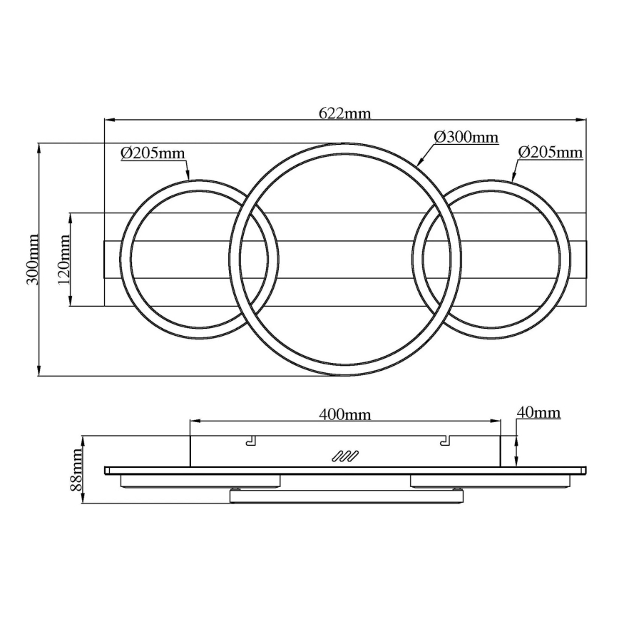 Globo - Plafonieră LED/40W/230V 4000K 30x62,2 cm