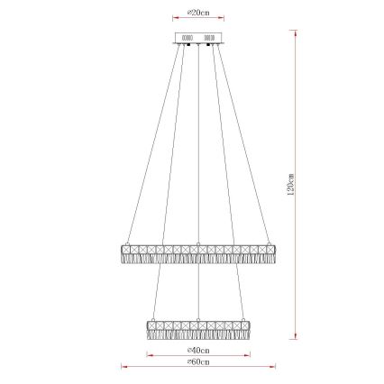 Globo - Lustră LED reglabilă pe cablu LED/60W/230V 2700-6000K clară + telecomandă