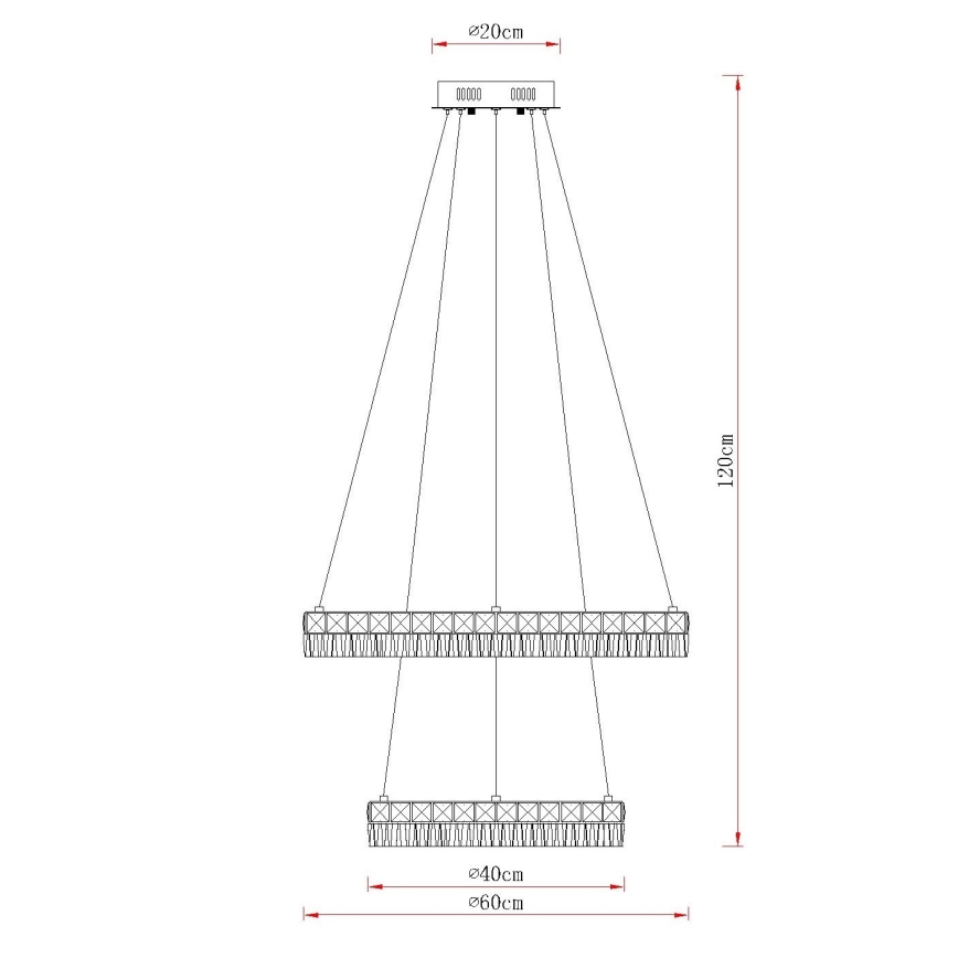 Globo - Lustră LED reglabilă pe cablu LED/60W/230V 2700-6000K clară + telecomandă