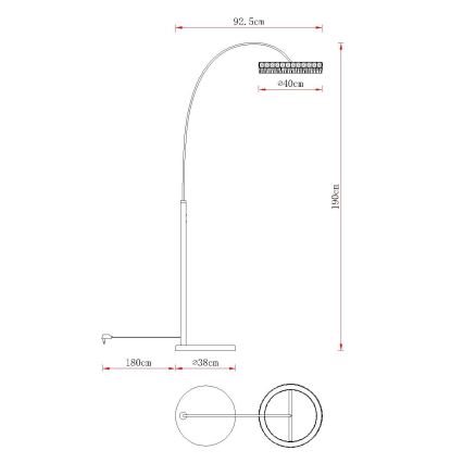Globo - Lampă de podea LED cu intensitate reglabilă LED/35W/230V 3000/4000/6000K