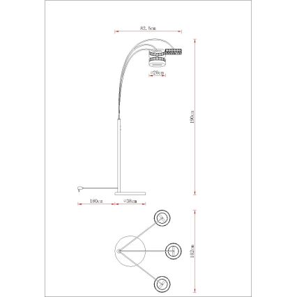 Globo - Lampadar LED dimabil LED/35W/230V 3000/4000/6000K