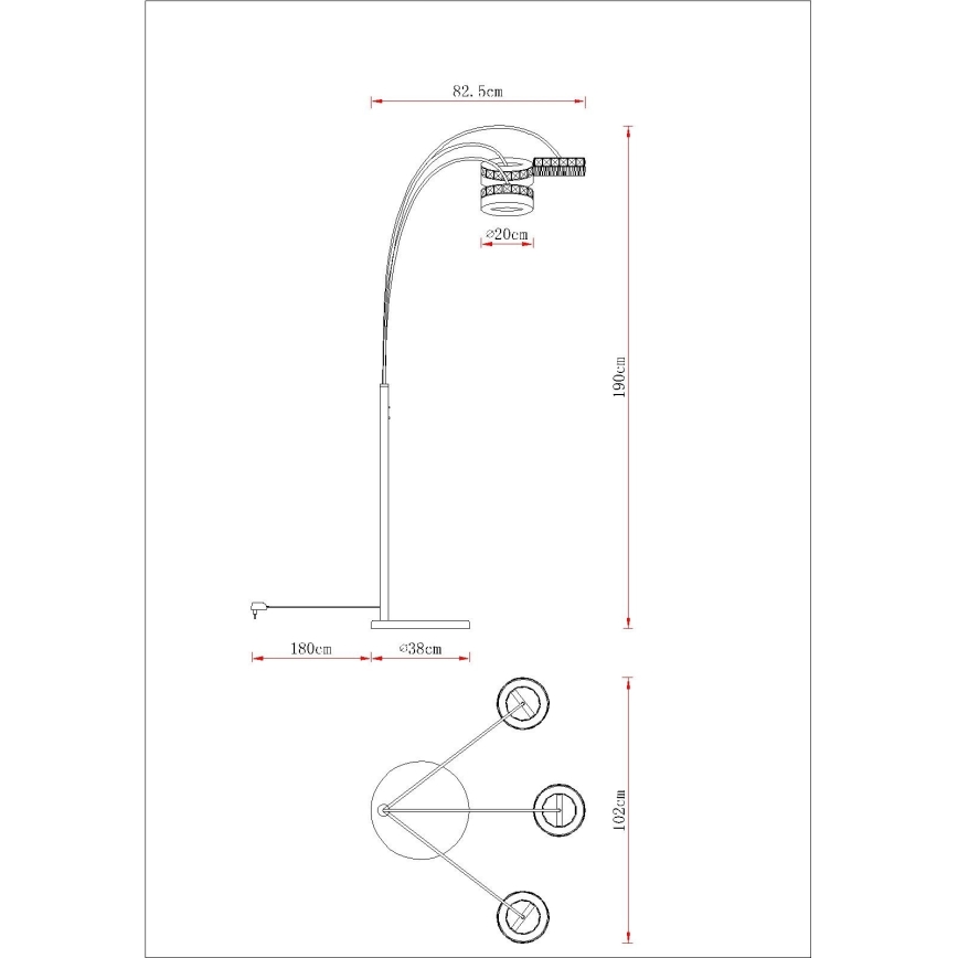 Globo - Lampadar LED dimabil LED/35W/230V 3000/4000/6000K