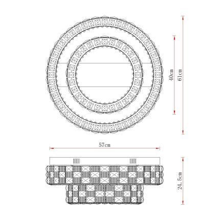 Globo - Plafonieră LED dimabilă, 55W/230V, 2700-6000K, diam. 61 cm, cu telecomandă
