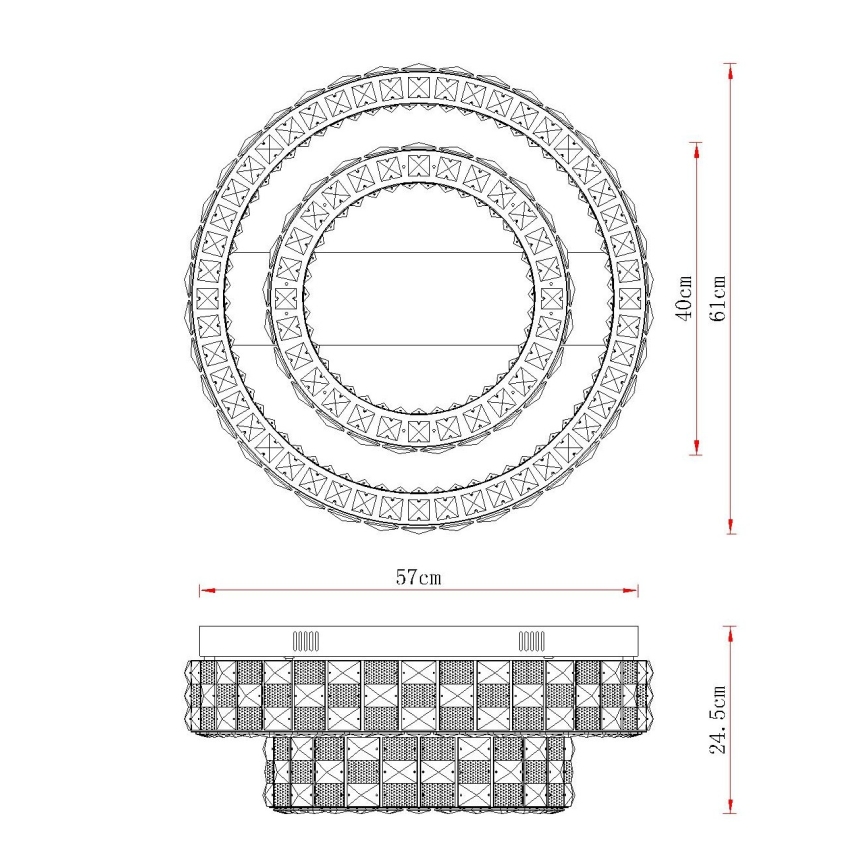 Globo - Plafonieră LED dimabilă, 55W/230V, 2700-6000K, diam. 61 cm, cu telecomandă