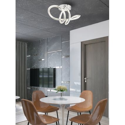 Globo - Lampă de tavan LED dimmabilă LED/40W/230V 2700-6000K crom lucios + telecomandă