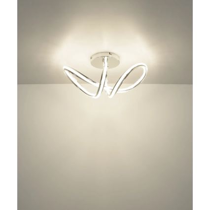Globo - Lampă de tavan LED dimmabilă LED/40W/230V 2700-6000K crom lucios + telecomandă