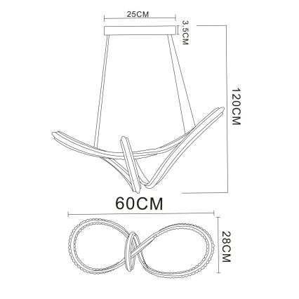 Globo - Lustră LED reglabilă pe cablu LED/45W/230V 2700-6000K crom lucios + telecomandă