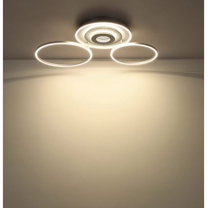 Globo - Plafonieră LED dimabilă LED/40W/230V 2700-6500K 57x99,2 cm argintie + telecomandă
