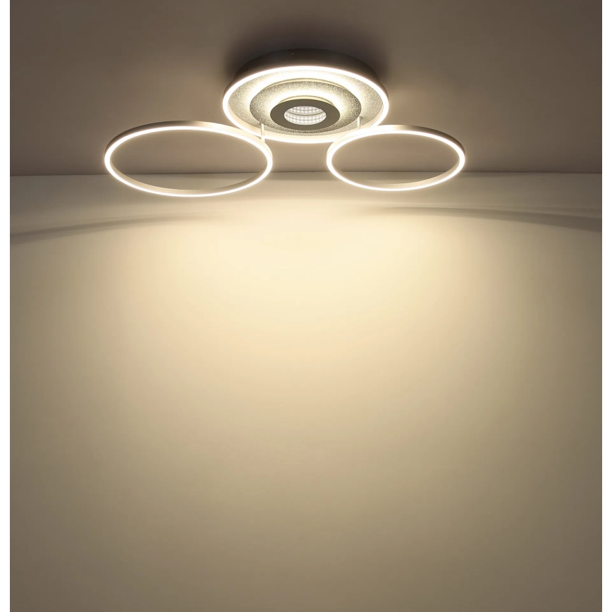 Globo - Plafonieră LED dimabilă LED/40W/230V 2700-6500K 57x99,2 cm argintie + telecomandă