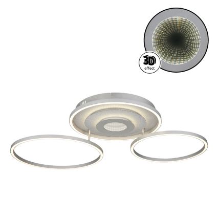 Globo - Plafonieră LED dimabilă LED/40W/230V 2700-6500K 57x99,2 cm argintie + telecomandă