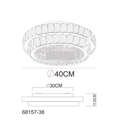 Globo - Plafonieră LED dimabilă, 38 W, 230 V, 2700-6000 K, Ø 40 cm, cu telecomandă