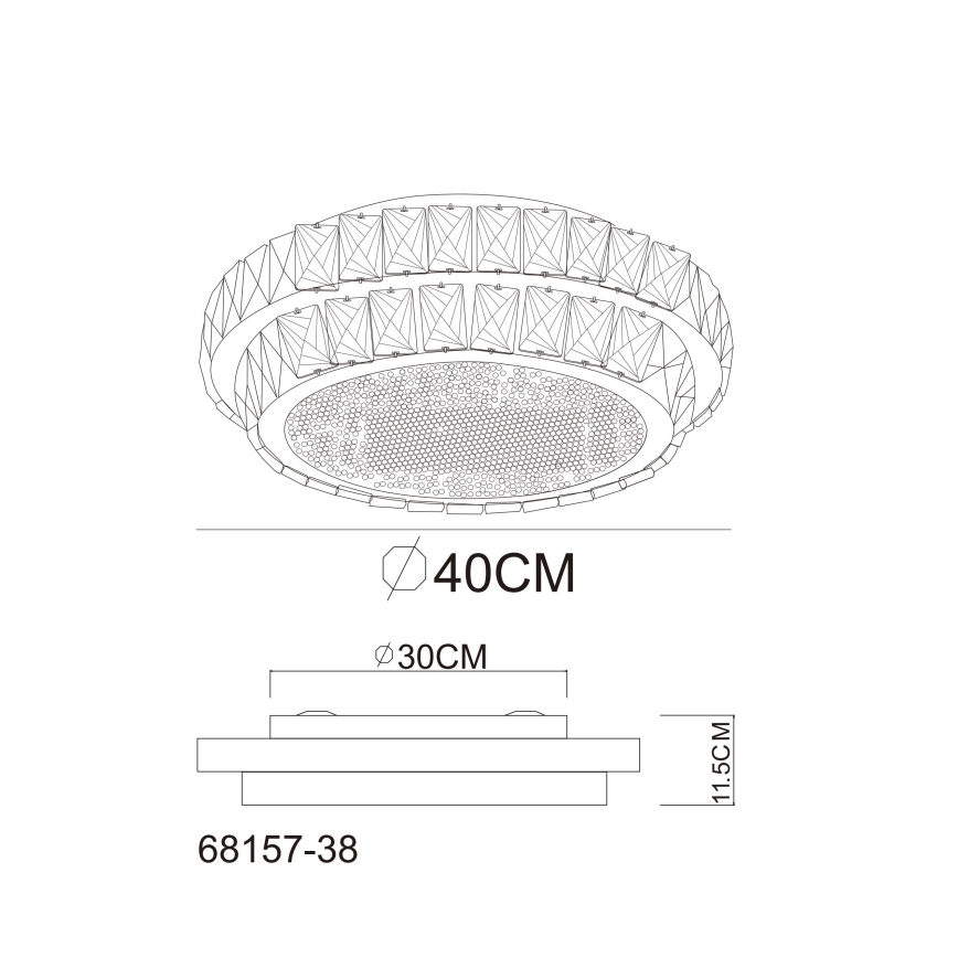 Globo - Plafonieră LED dimabilă, 38 W, 230 V, 2700-6000 K, Ø 40 cm, cu telecomandă