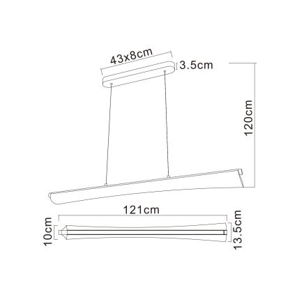 Globo - Lustră LED suspendată pe cablu LED/36W/230V 2700/4000/6000K