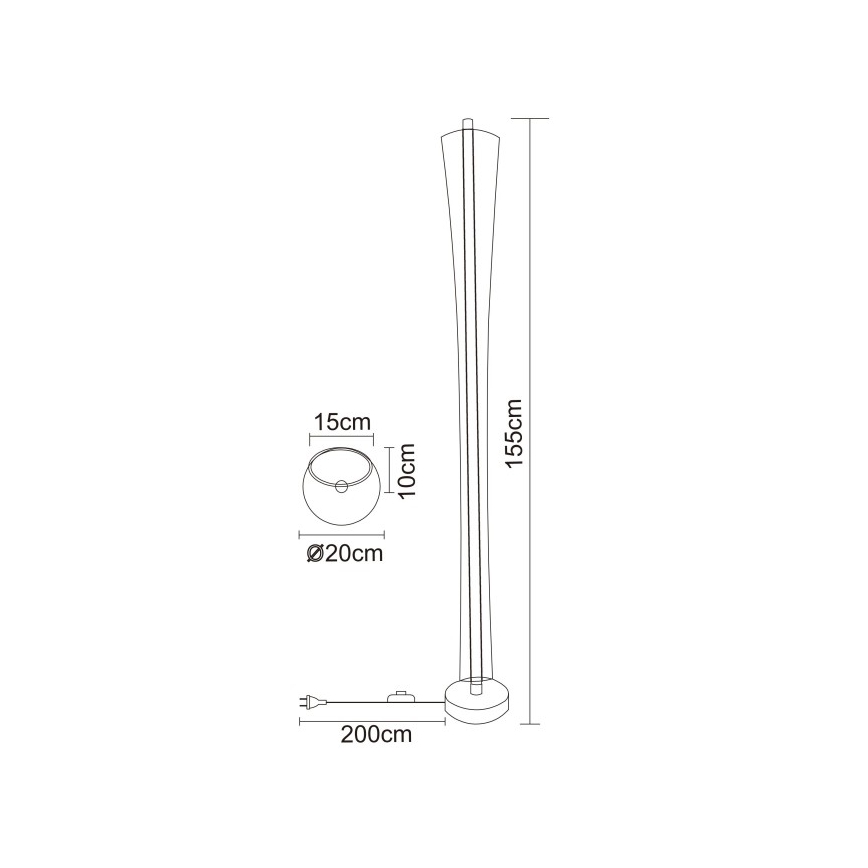 Globo - Lampadar LED 48W, 230V, 2700/4000/6000K
