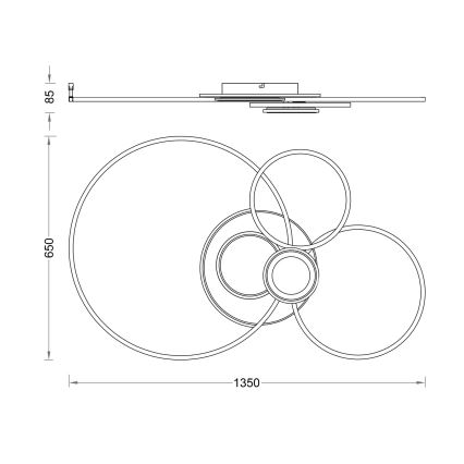 Globo - Plafonieră LED dimabilă LED/36W/230V 2700-6500K argintie + telecomandă