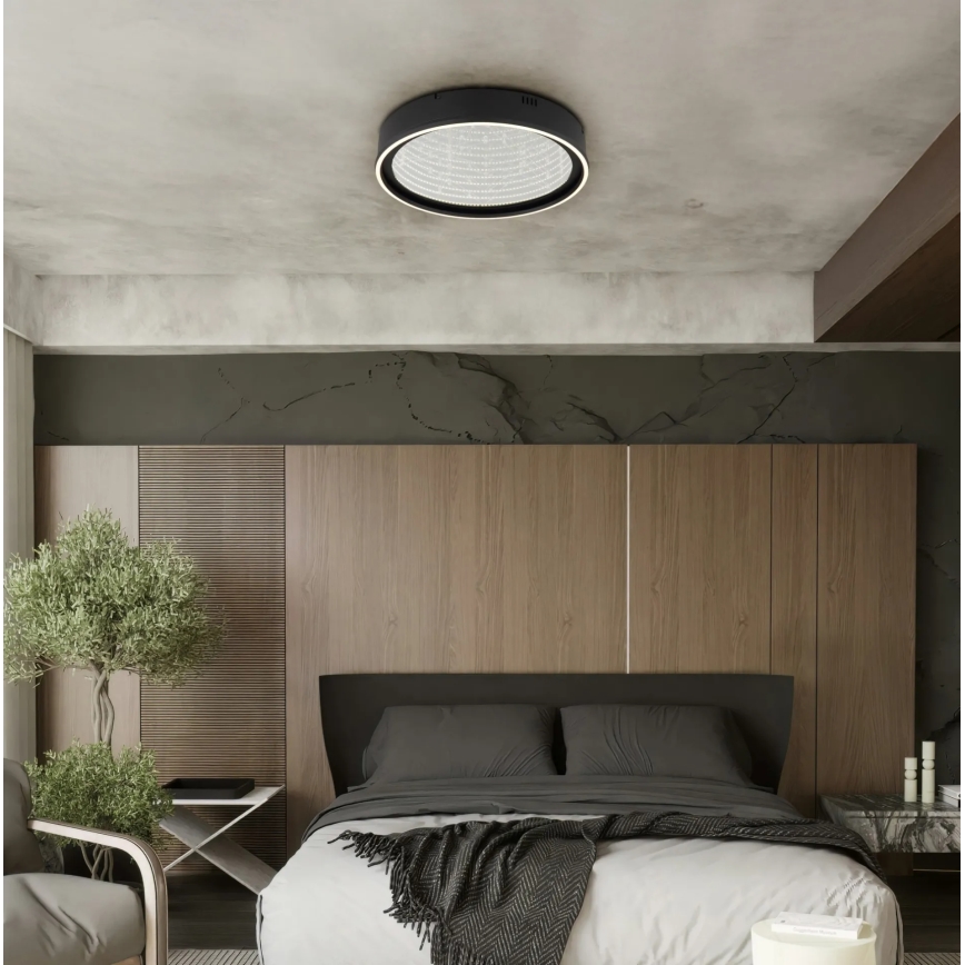 Globo - Lampă de tavan LED dimabilă LED/40W/230V 2700-6500K Ø 51,5 cm neagră + telecomandă