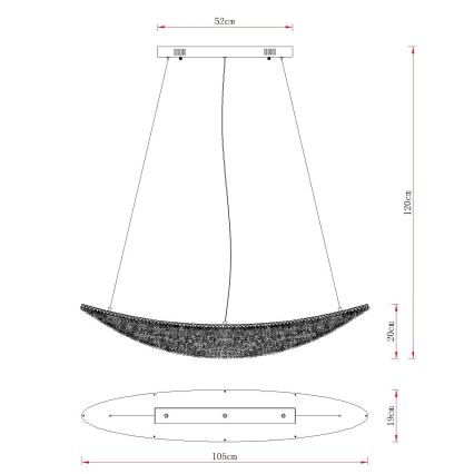 Globo - lustra LED reglabilă pe cablu LED/40W/230V 2700-6000K crom lucios + telecomandă