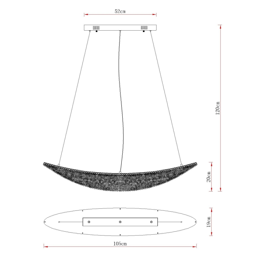 Globo - lustra LED reglabilă pe cablu LED/40W/230V 2700-6000K crom lucios + telecomandă