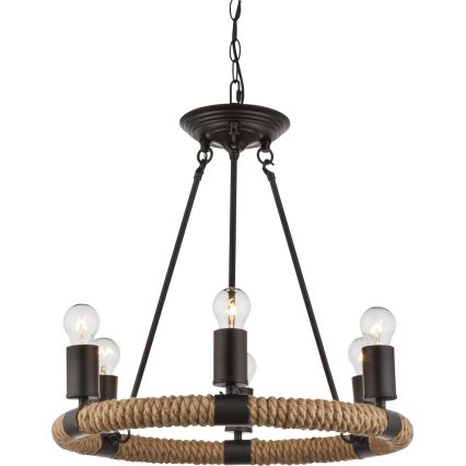 GLOBO 69029-6 - Lustră pe lan? ULLEU 6xE27/40W/230V