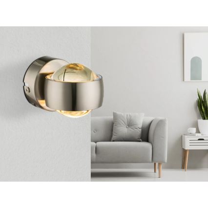 Globo - Aplică de perete LED/7W/230V/3000K, crom mat